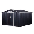 EasyComfort Casetta da Giardino with 2 Porte Scorrevoli e 4 Prese d'Aria, in Acciaio e PP, 322x277x192 cm, Grigio