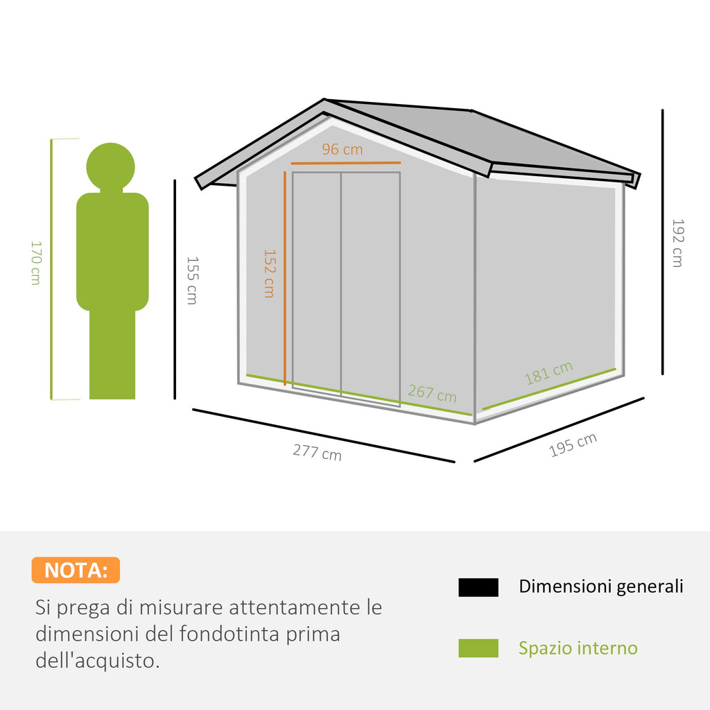 EASYCOMFORT Tuinhuis met 2 schuifdeuren 277x195x192 cm lichtgroen