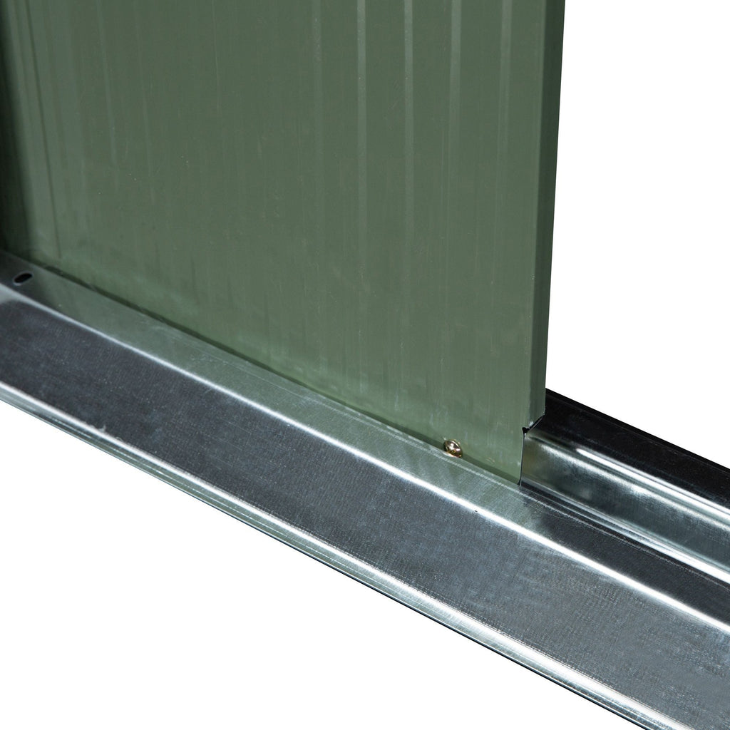 EASYCOMFORT Garden Shed Tool Holder in Sheet Steel with Sliding Doors, 280x130x172cm, Light Green