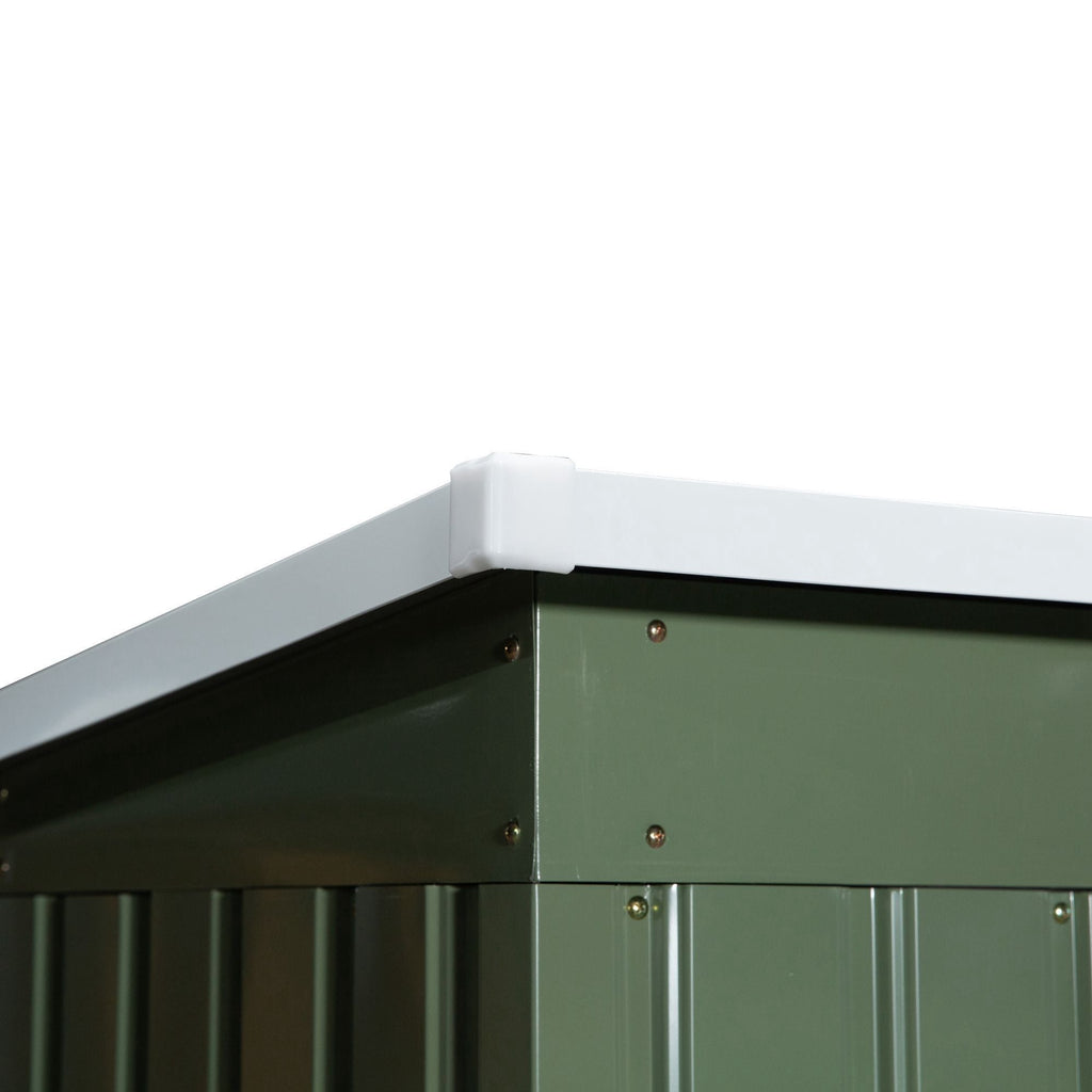 EASYCOMFORT Garden Shed Tool Holder in Sheet Steel with Sliding Doors, 280x130x172cm, Light Green