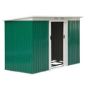 Easycomfort Casetta da Giardino Porta Utensili in Lamiera di Acciaio with Porte Scorrevoli, 280x130x172cm, Verde Scuro