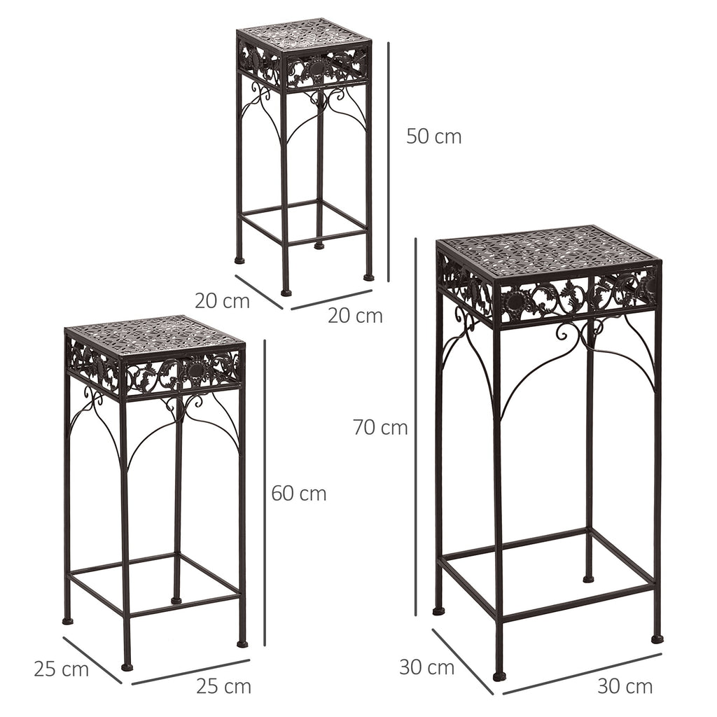 EASYCOMFORT Set van 3 plantendragers, bruin