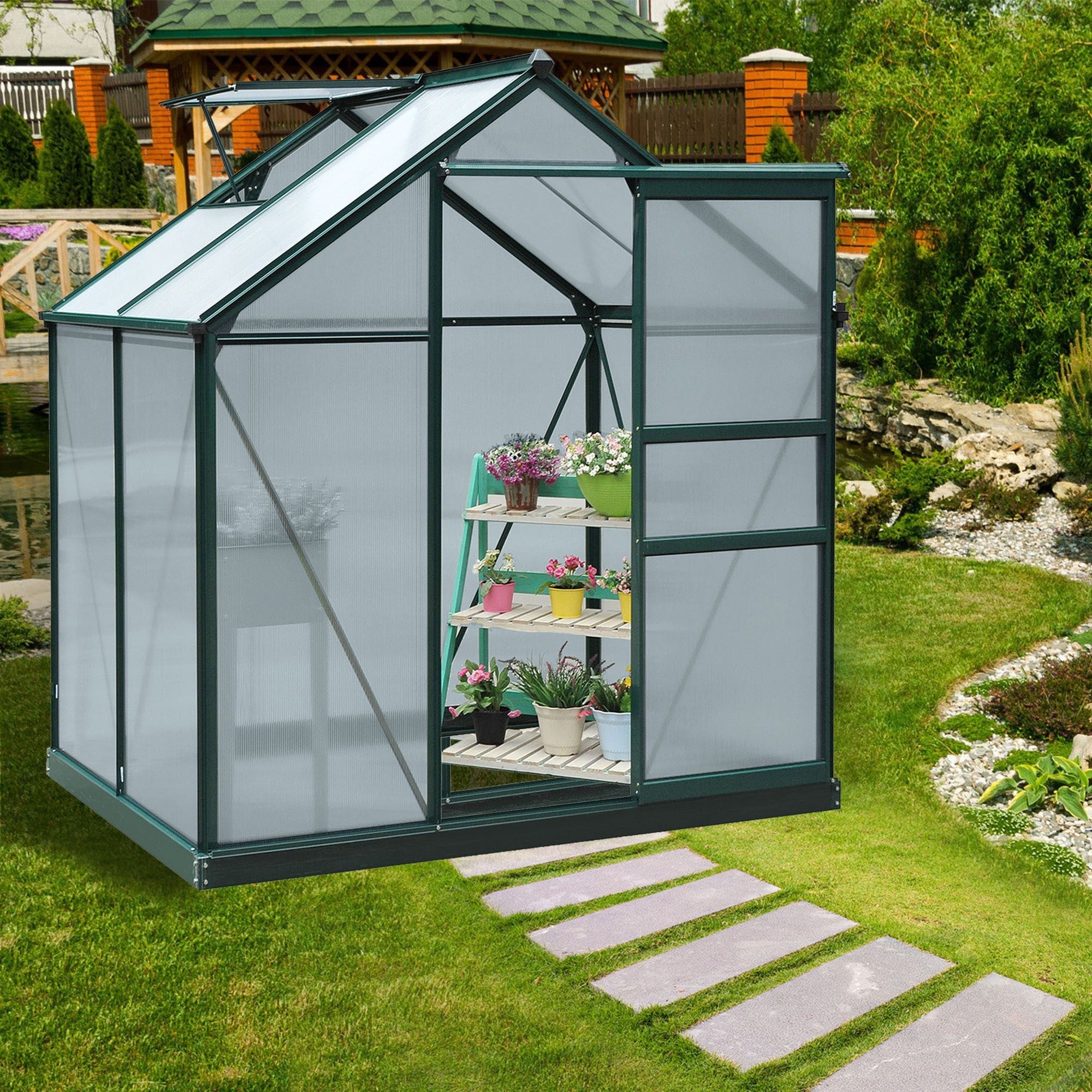EasyComfort Tuinkas 190x132x201 cm, anti-UV polycarbonaat