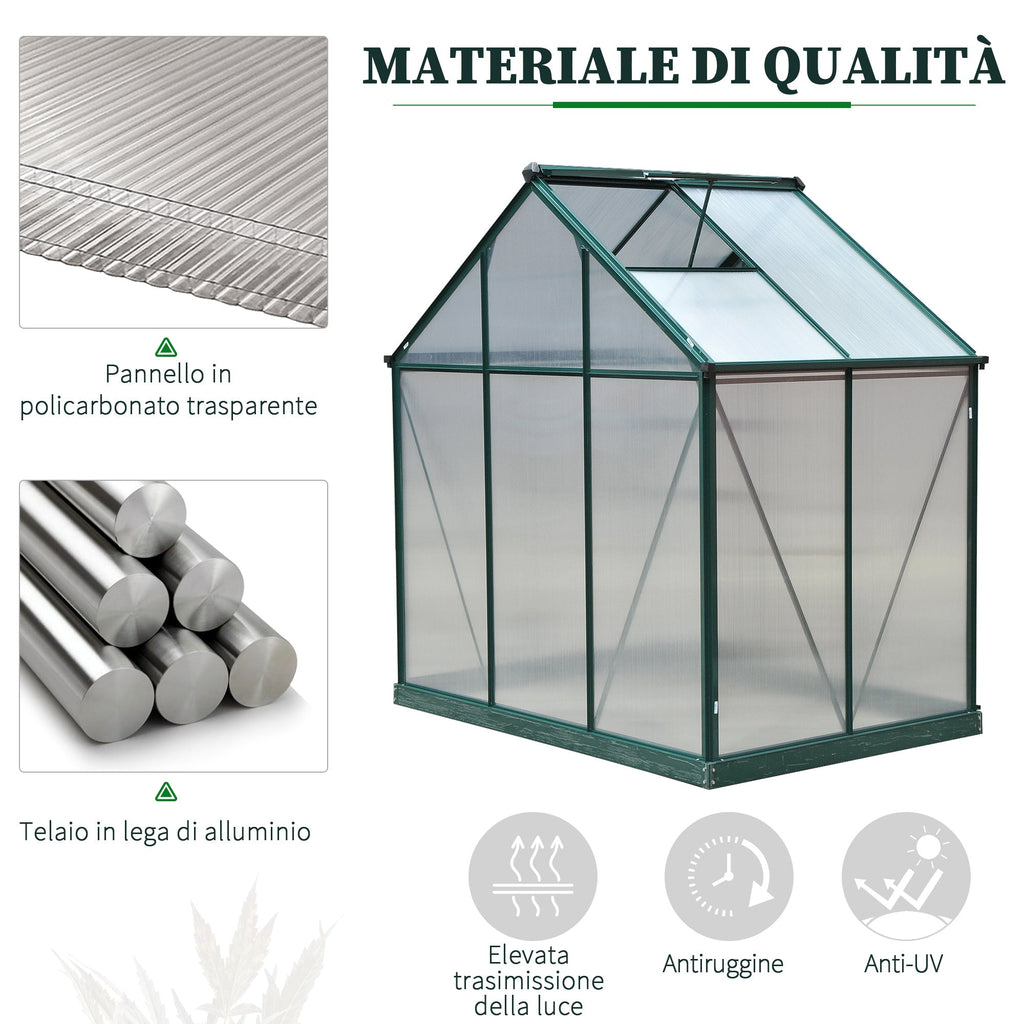 EasyComfort Tuinkas 190x132x201 cm, anti-UV polycarbonaat