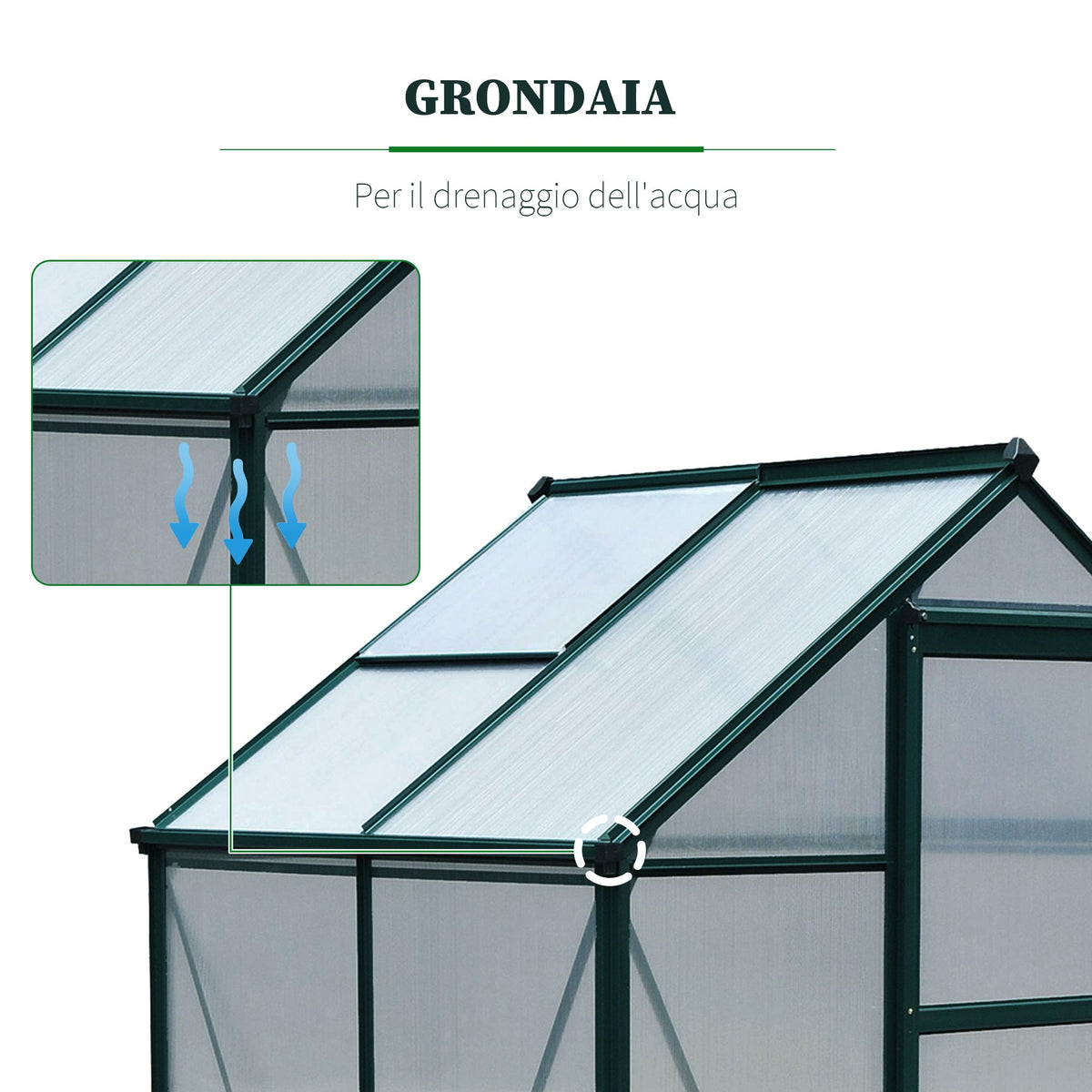 EasyComfort Tuinkas 190x132x201 cm, anti-UV polycarbonaat