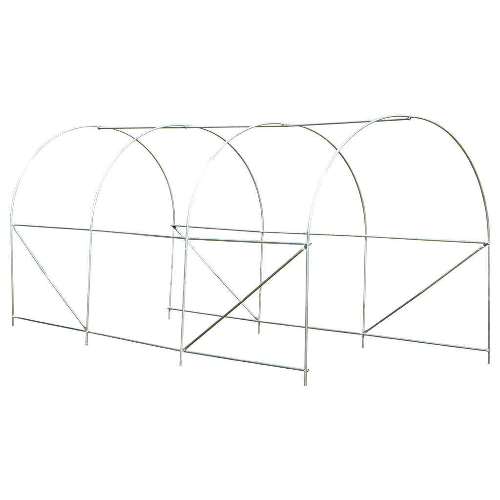 EASYCOMFORT 4x2x2m Tunnel Garden Greenhouse with Steel Structure and White Polyethylene Sheet