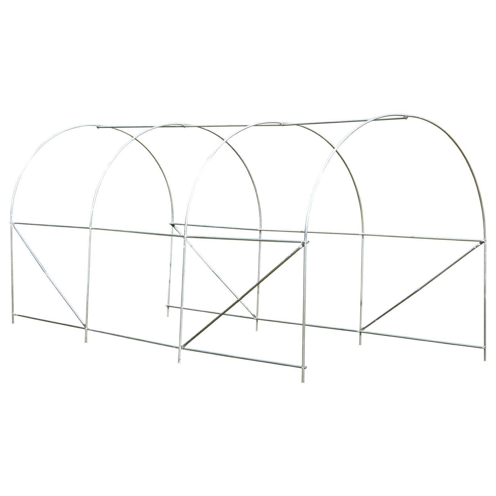 EASYCOMFORT 4x2x2m Tunnel Garden Greenhouse with Steel Structure and White Polyethylene Sheet