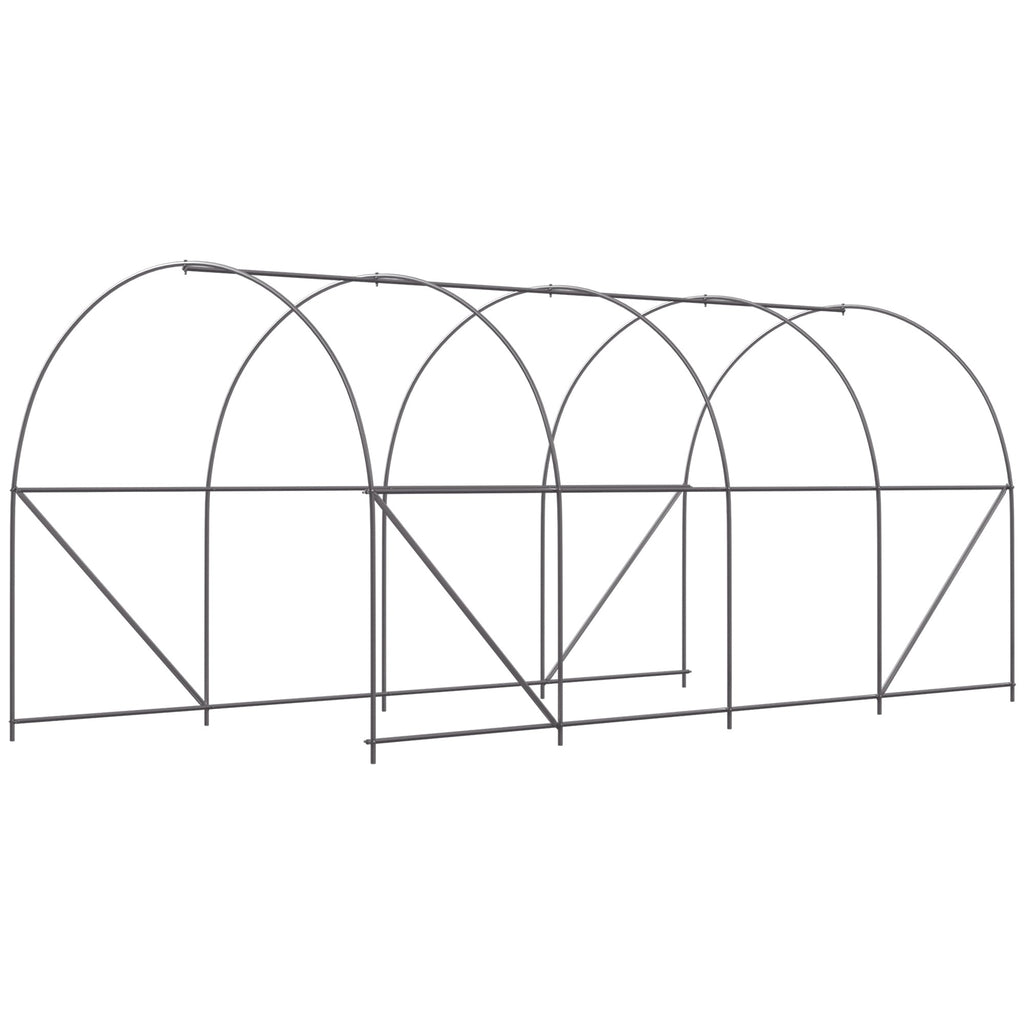 EASYCOMFORT Tunnel Garden Greenhouse 5x2x2m with Steel Structure and White Polyethylene Sheet