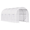 EASYCOMFORT Tunnel Garden Greenhouse 5x2x2m with Steel Structure and White Polyethylene Sheet