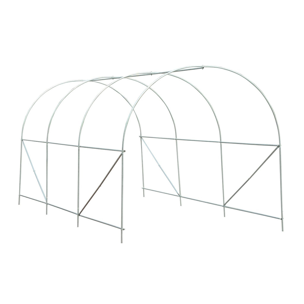 EASYCOMFORT Tunnelkas 4.5x2x2m, PE-afdekking en metalen buizen, wit