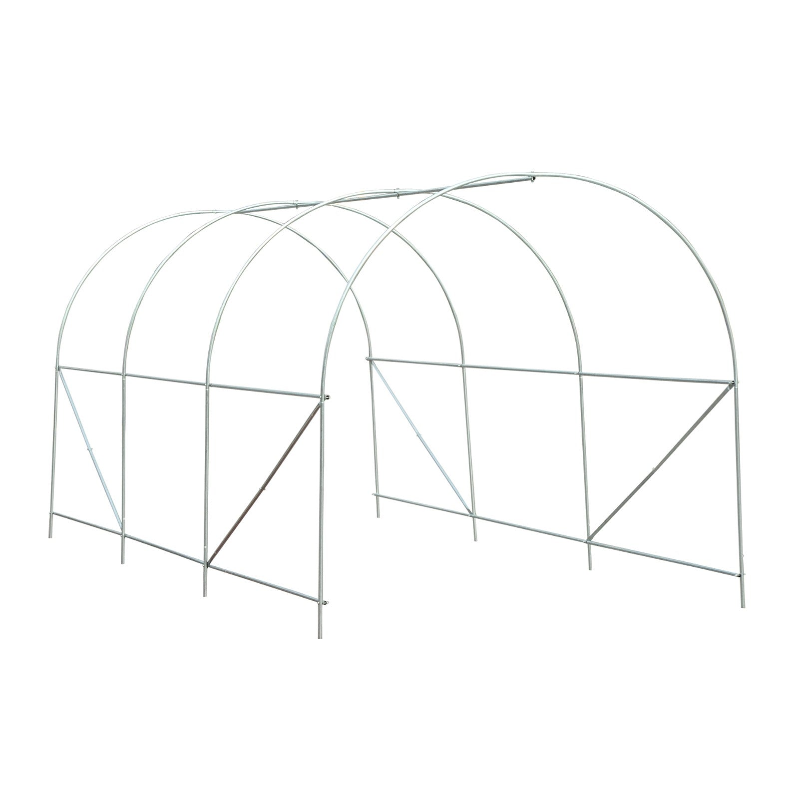 EASYCOMFORT Tunnelkas 4.5x2x2m, PE-afdekking en metalen buizen, wit