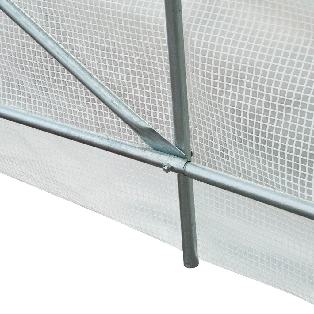 EASYCOMFORT Tunnelkas 4.5x2x2m, PE-afdekking en metalen buizen, wit