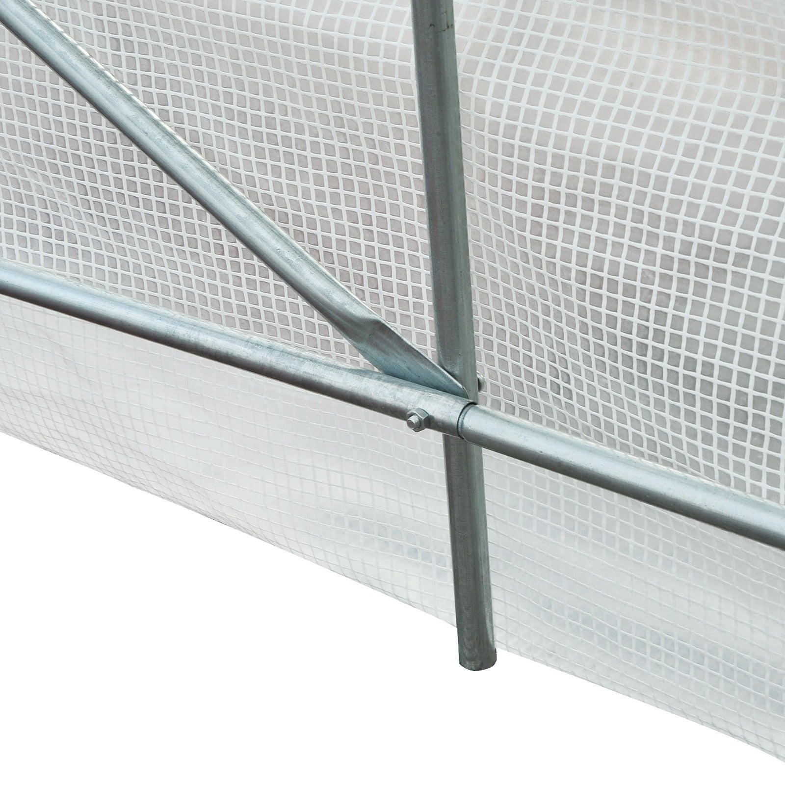 EASYCOMFORT Tunnelkas 4.5x2x2m, PE-afdekking en metalen buizen, wit