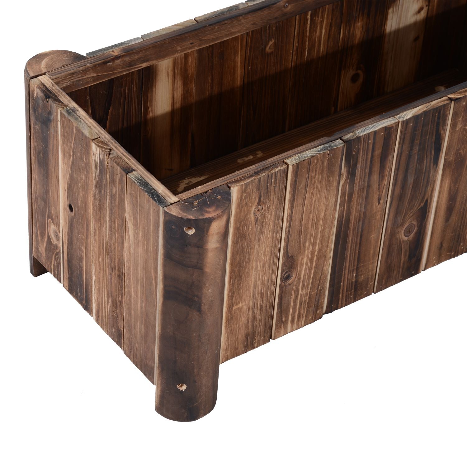 EASYCOMFORT Rectangular Planter Box for Plants in Fir Wood, 70x35x30cm