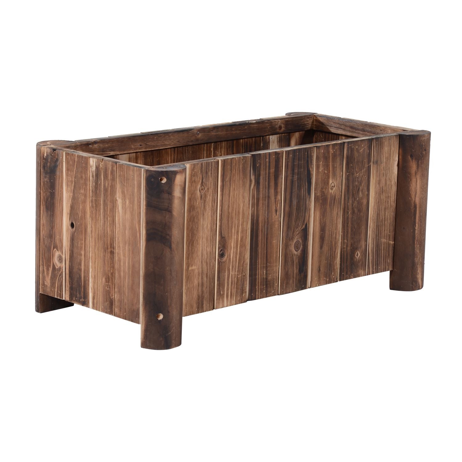 EASYCOMFORT Rectangular Planter Box for Plants in Fir Wood, 70x35x30cm