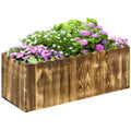 EASYCOMFORT Square Garden Planter Outdoor Flower Stand in Fir Wood for Flowers Vegetables 80x 33x 30cm