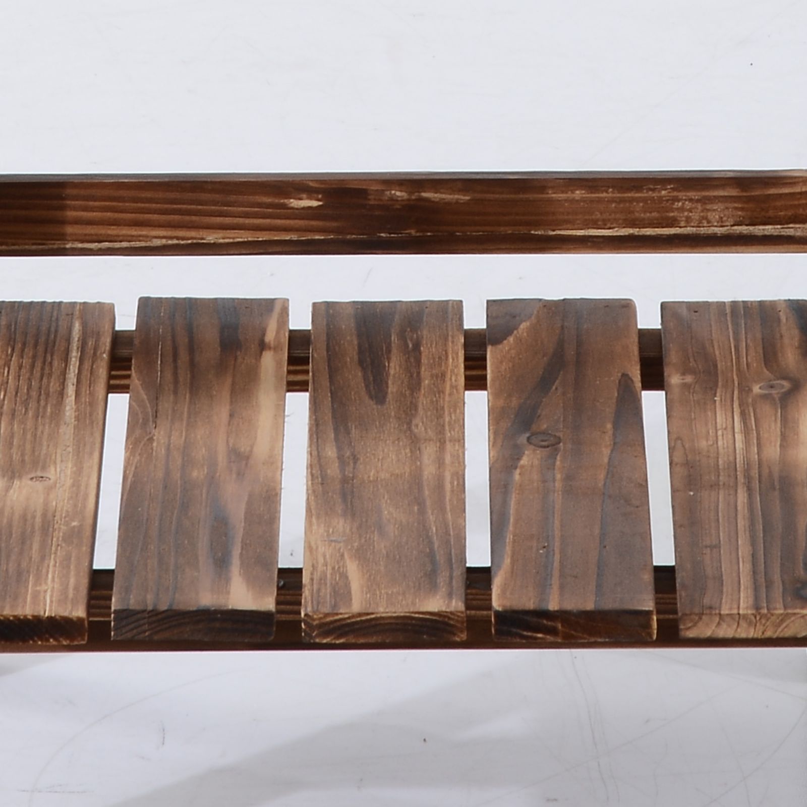 EASYCOMFORT Folding Plant Rack Pot Holder in Fir Wood with 3 Levels for Outdoor 80x37x93cm