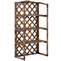 EASYCOMFORT Planter Shelving for Plants with 3 Shelves in Fir Wood, 80x40x150cm