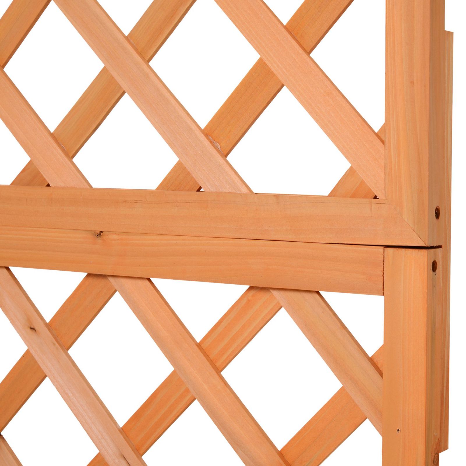 EASYCOMFORT Outdoor Wooden Planter with Grid Espalier for Climbing