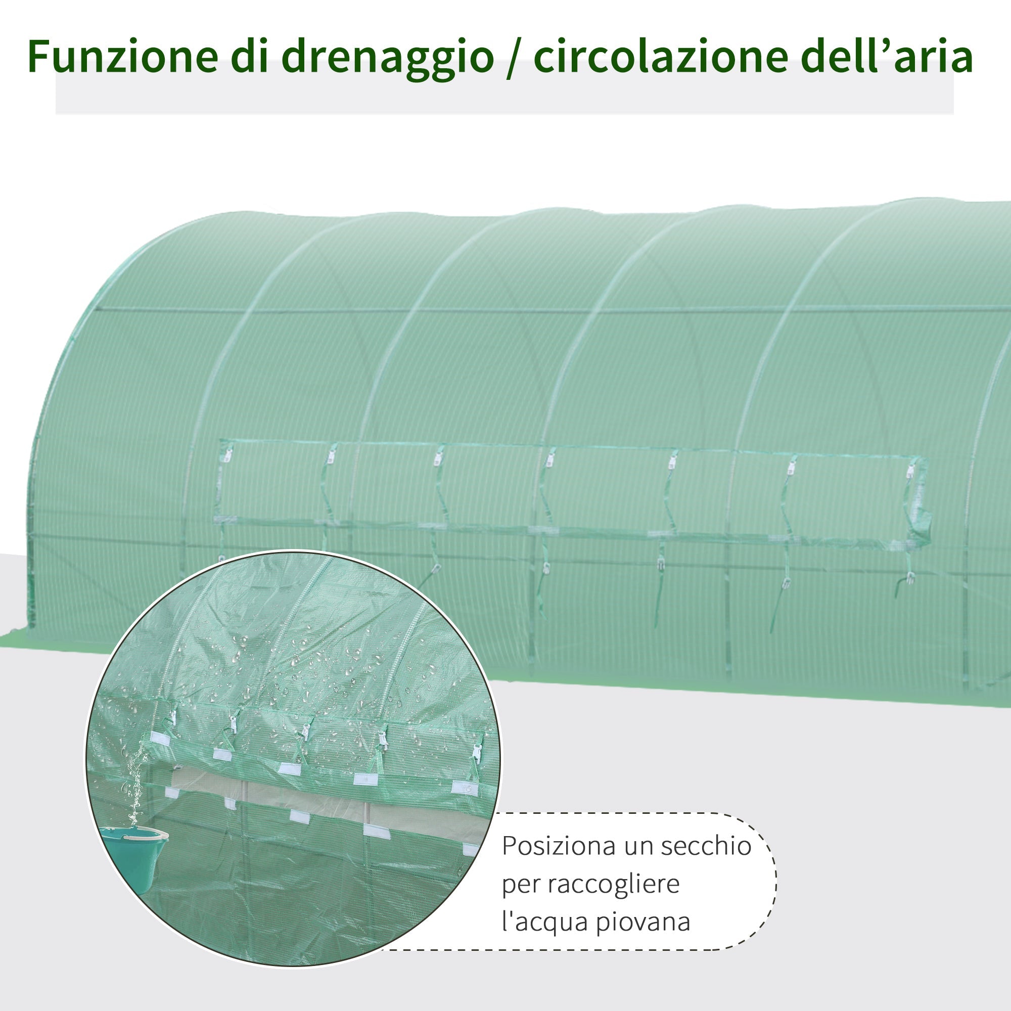 Easycomfort Serra da Giardino a Tunnel per Coltivazaione Piante in PE 600×300×200cm