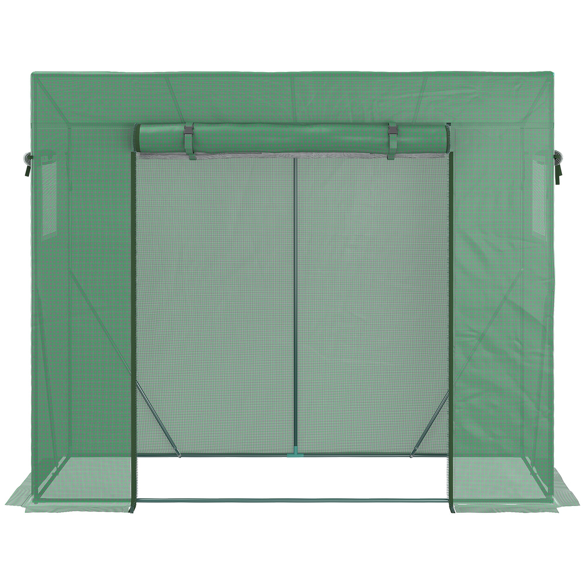 Easycomfort Serra da Giardino in PE e Acciaio with 4 Picchetti, 2 Finestre e Copertura Rinforzata, 200x77x148-169cm