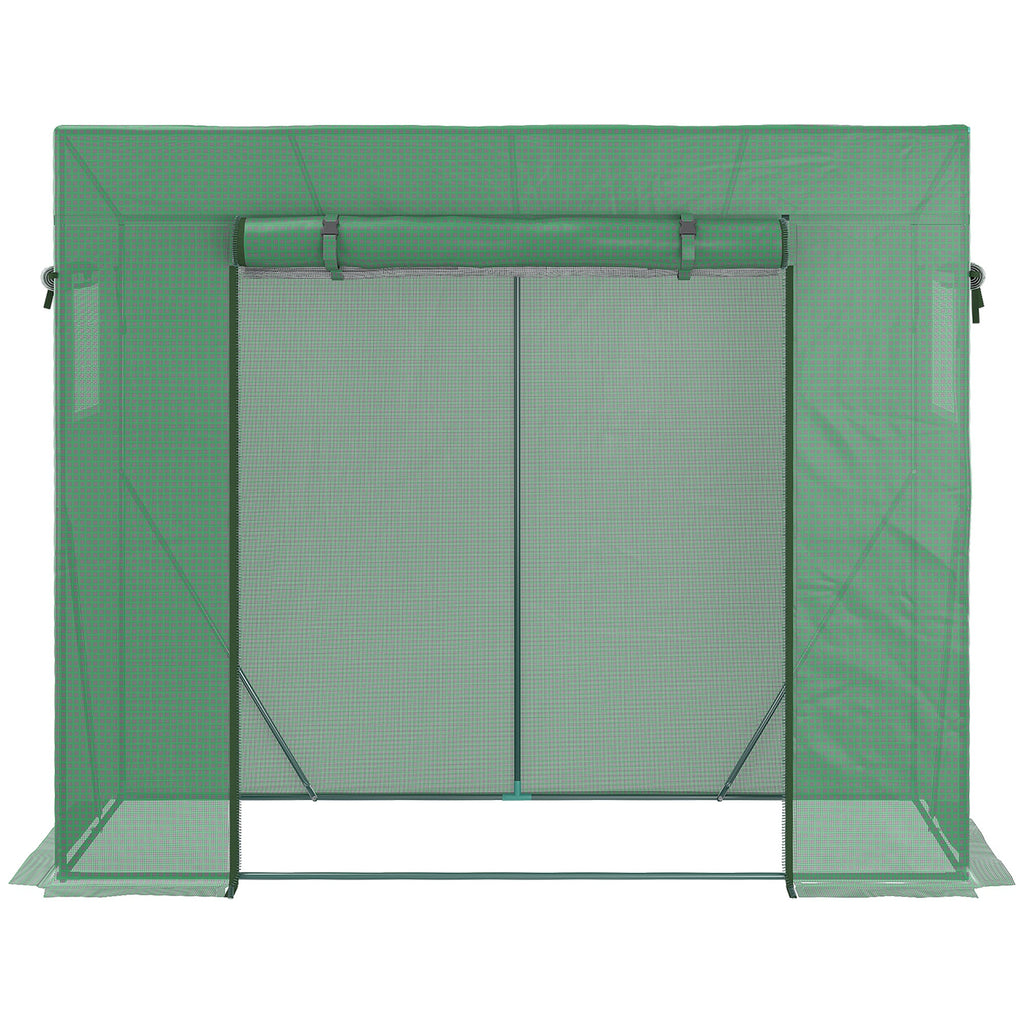 EasyComfort Serre in PE en staal — 4 haringen, 2 ramen, verstevigde afdekking, 200x77x148-169 cm
