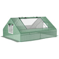 EASYCOMFORT Steel Garden Greenhouse with PE Coating, Roller Doors and Windows, 180x140x80cm, Green
