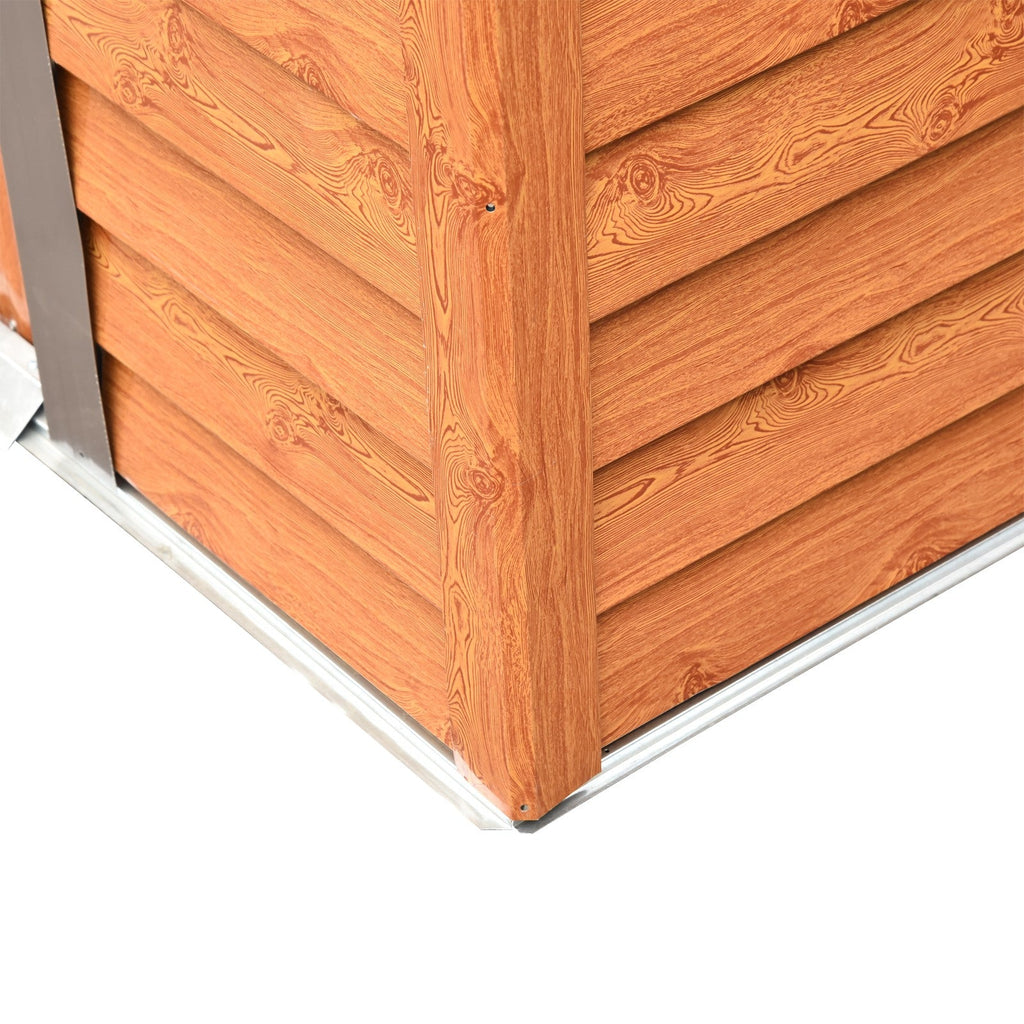 EASYCOMFORT Garden Shed in steel and PP with air vents, 197.5x160x178-201cm, Brown