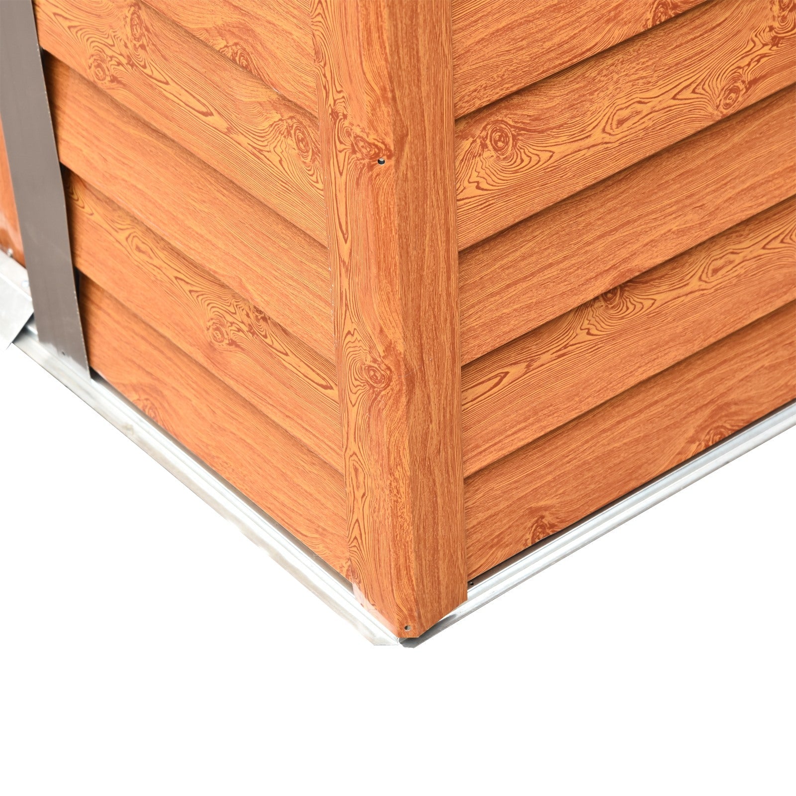 EASYCOMFORT Garden Shed in steel and PP with air vents, 197.5x160x178-201cm, Brown