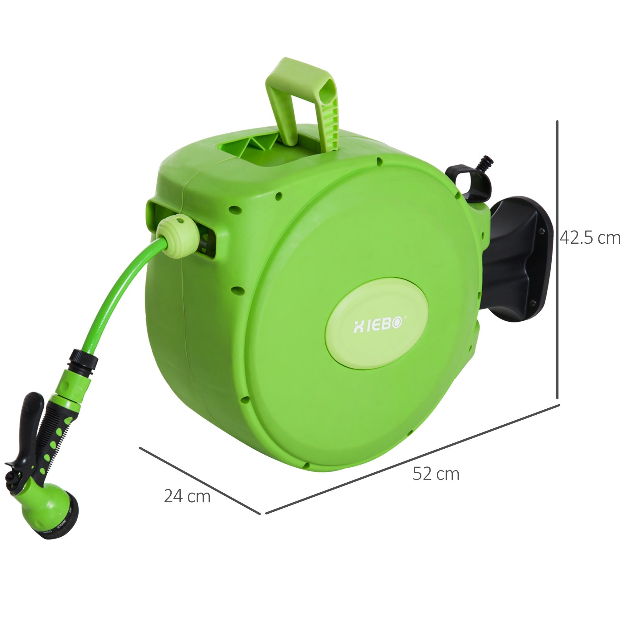EASYCOMFORT Automatic Rewinding Hose Reel Roller with Multifunctional Garden Nozzle 20m