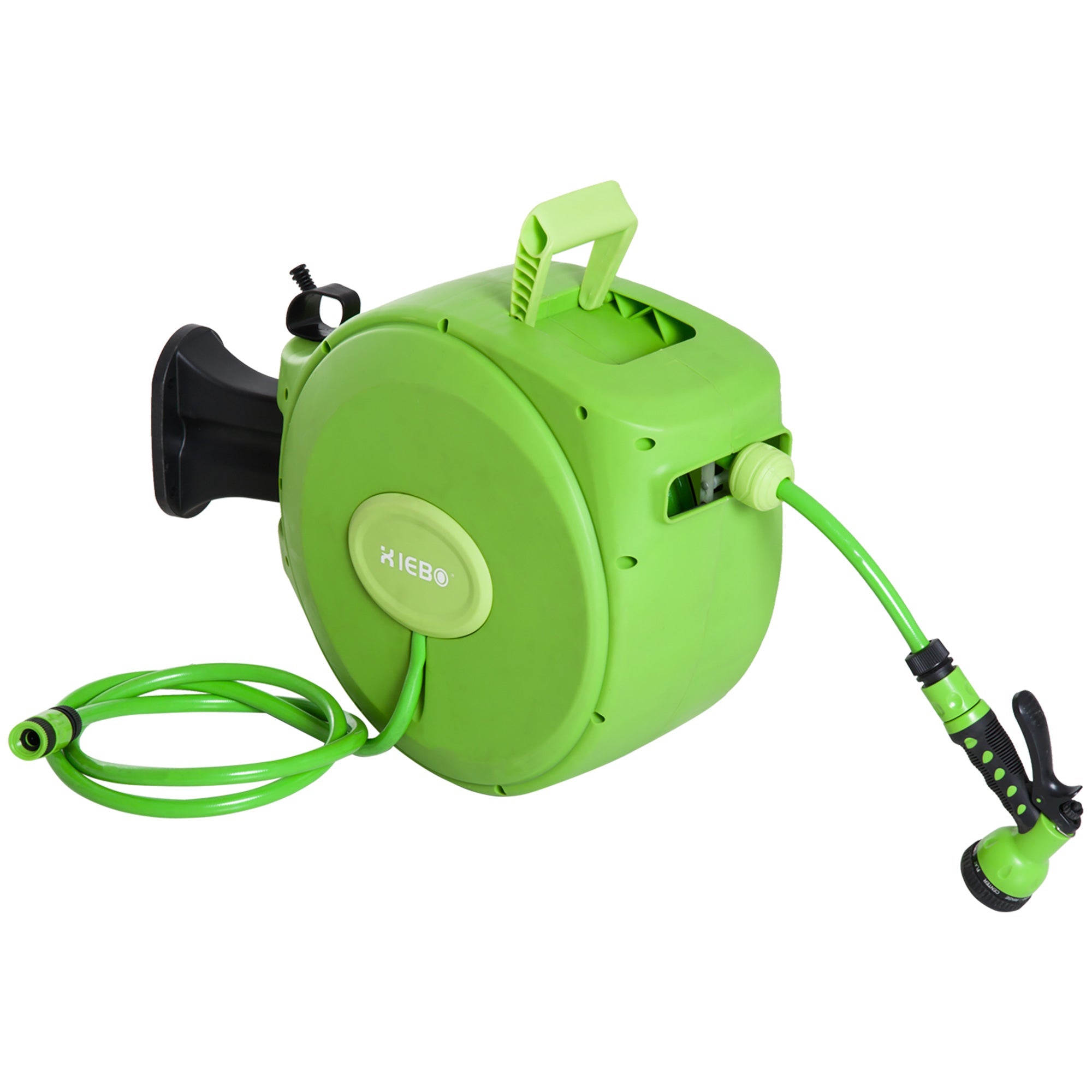 EASYCOMFORT Automatic Rewinding Hose Reel Roller with Multifunctional Garden Nozzle 20m