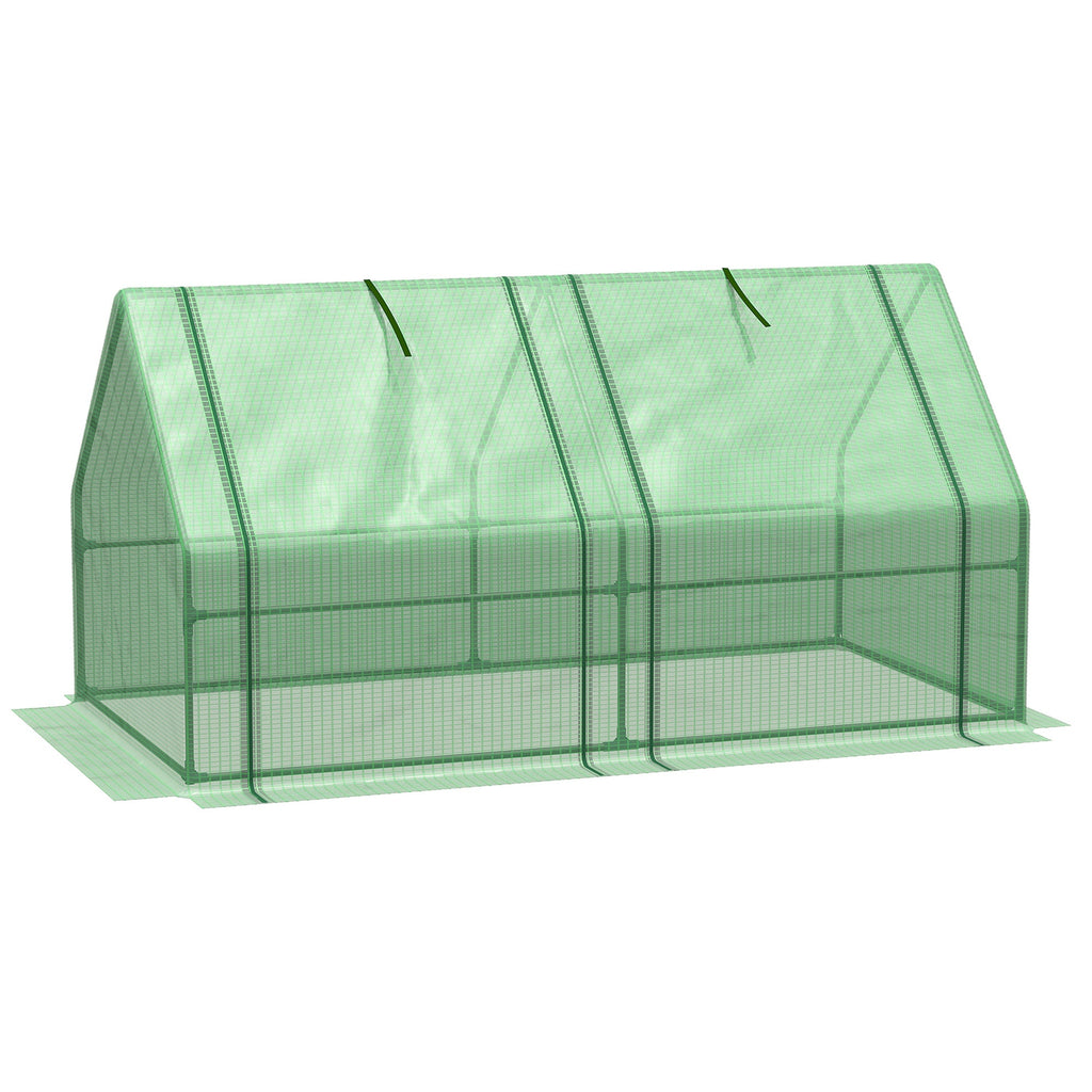 EASYCOMFORT Garden Greenhouse with Reinforced PE Cover and Steel Frame, 180x90x90cm, Green