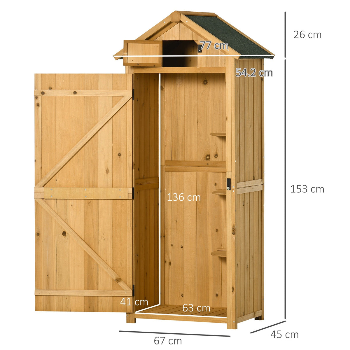 EasyComfort tuinkast hout 77 x 54.2 x 179 cm - geel