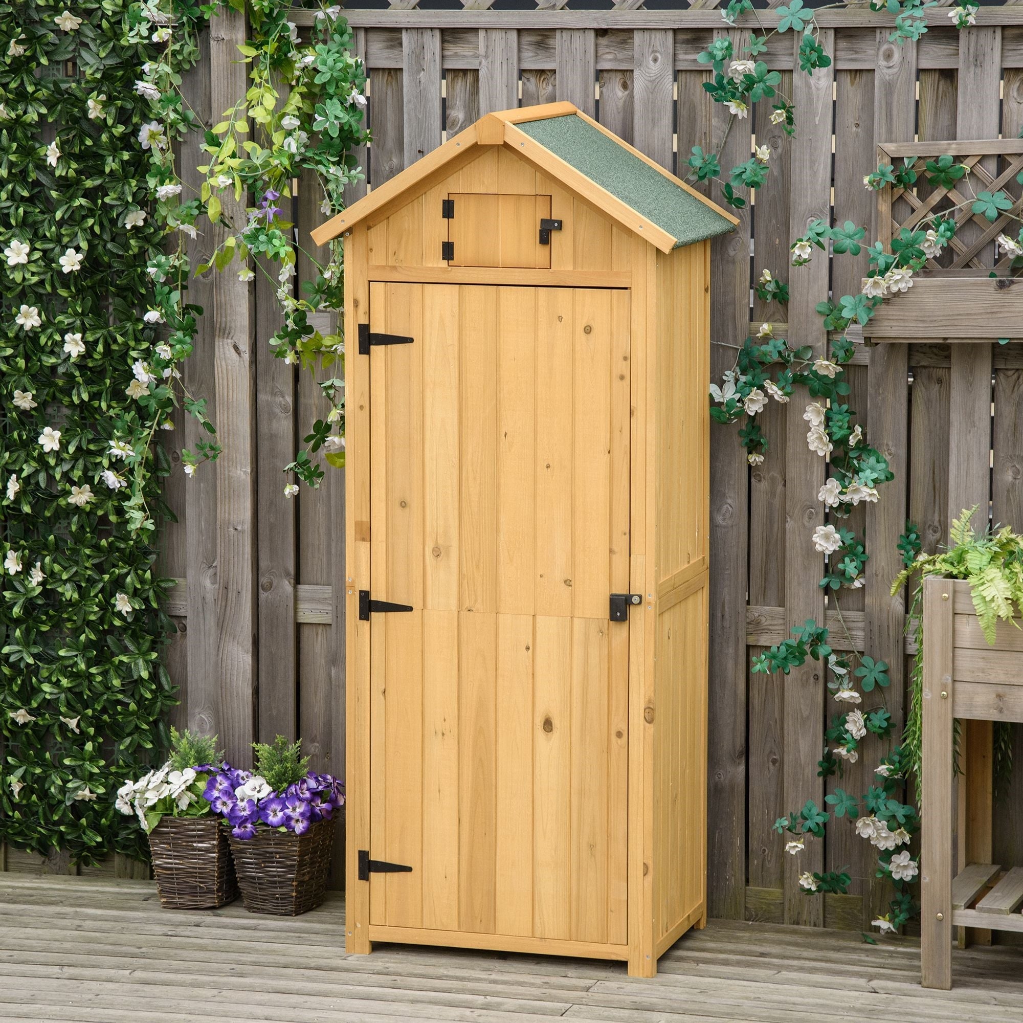 EasyComfort tuinkast hout 77 x 54.2 x 179 cm - geel