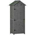 EasyComfort Capanno da Giardino Porta Attrezzi in Legno Impermeabile, 77x54.2x179cm - Grigio