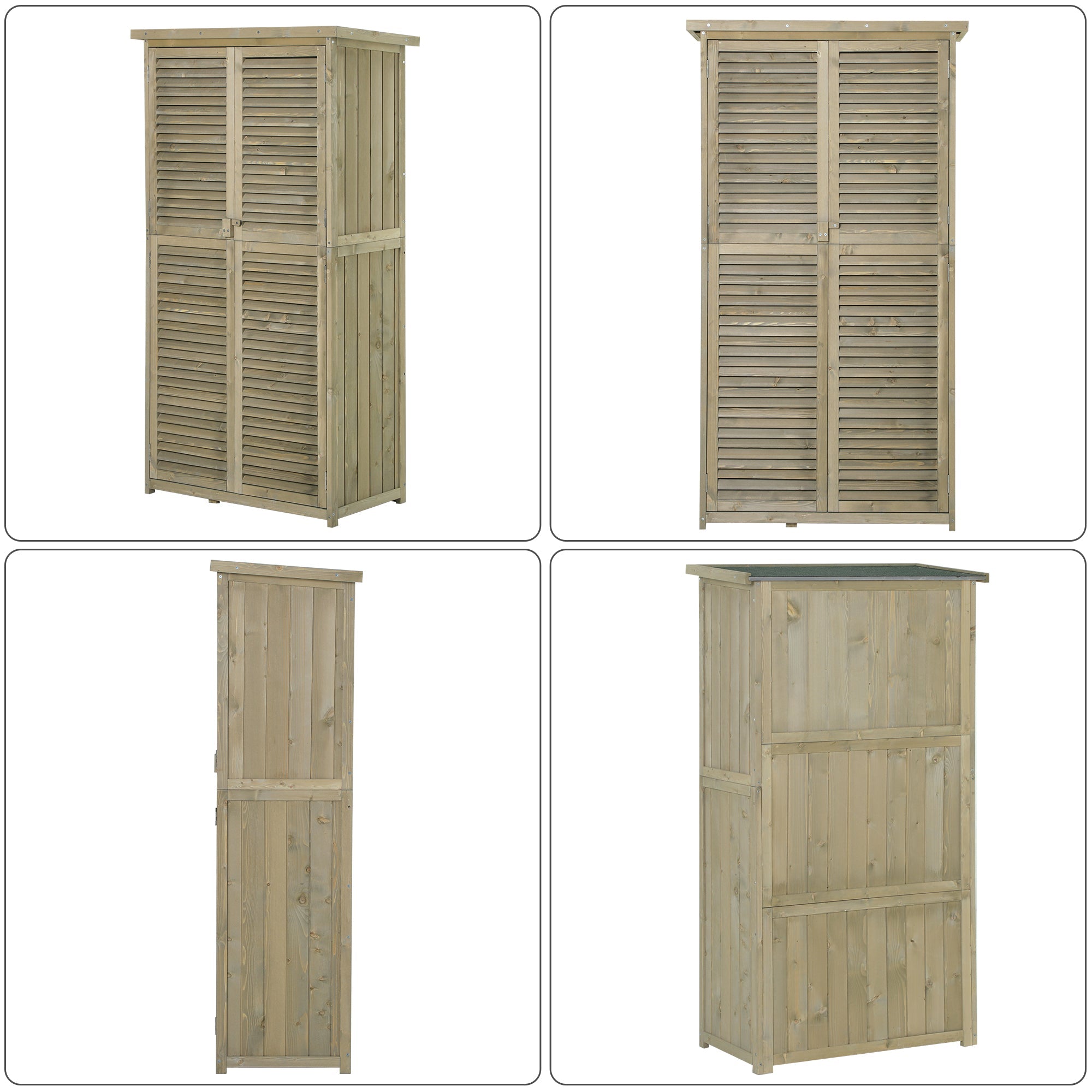 EasyComfort Buitenopbergkast 4 vakken 87x46.5x160 cm