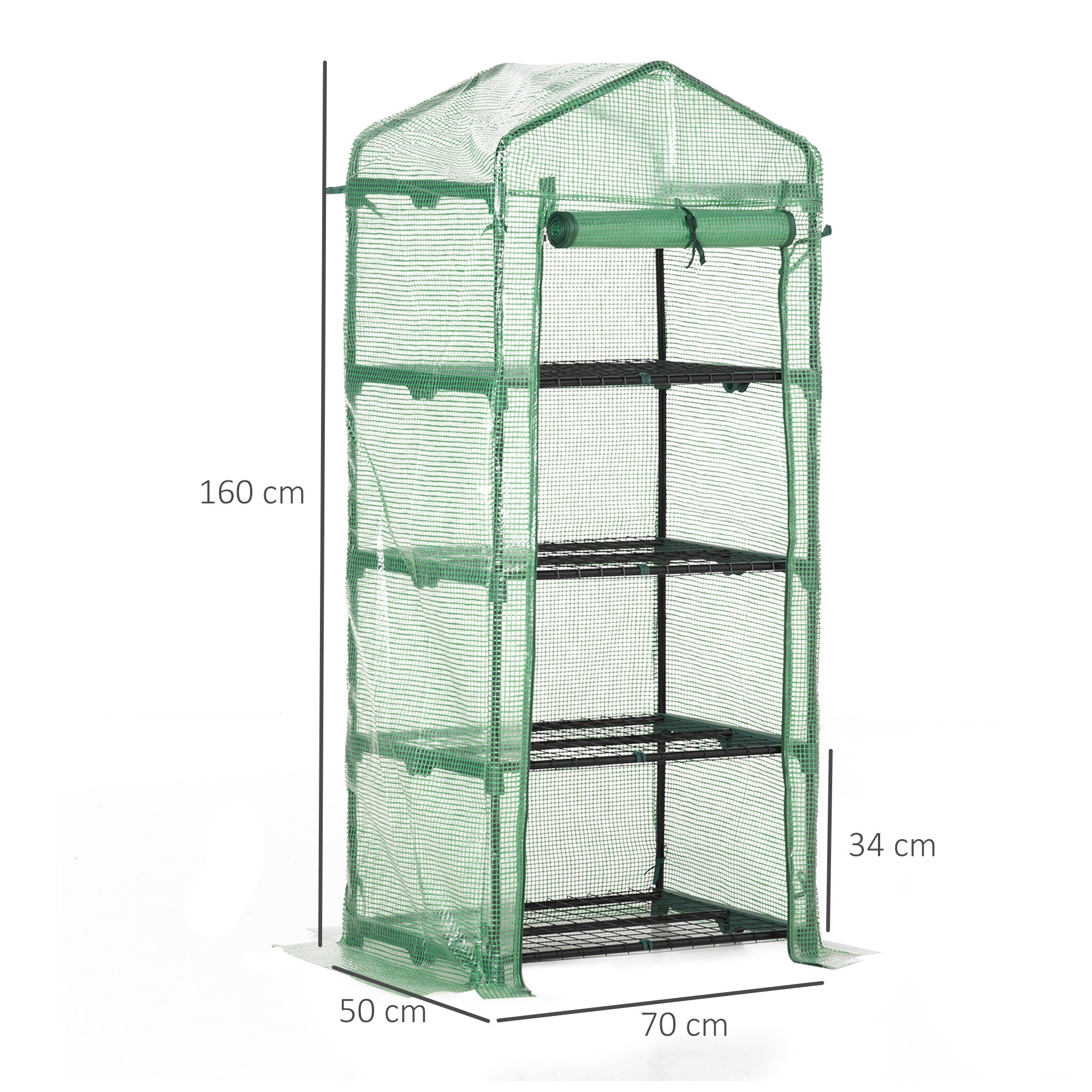 EasyComfort Verticale kweekkas 4-planken 70x50x160 cm