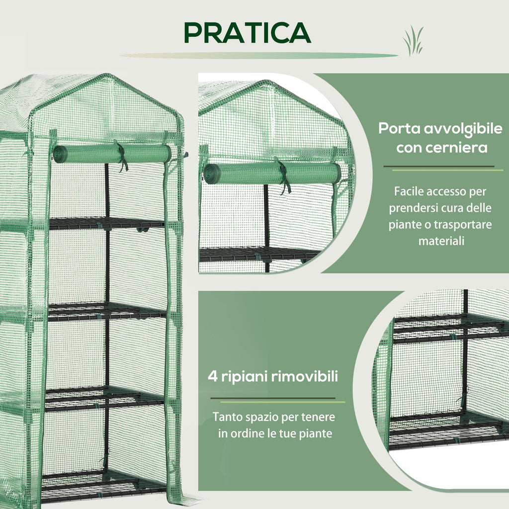 EasyComfort Verticale kweekkas 4-planken 70x50x160 cm