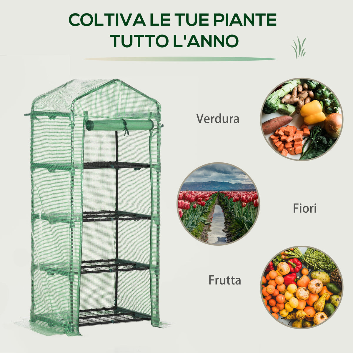 EasyComfort Verticale kweekkas 4-planken 70x50x160 cm