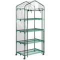 EASYCOMFORT Vertical Greenhouse for Plants with 4-Tier Shelf in Steel and White PVC, 69x50x165cm