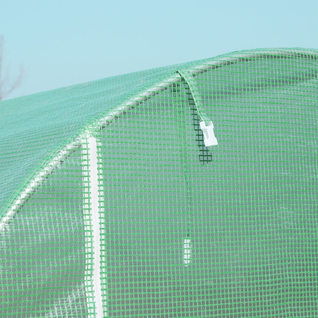 EASYCOMFORT Garden Tunnel Greenhouse 5x2x2 m with 8 Windows and Roller Door, Green