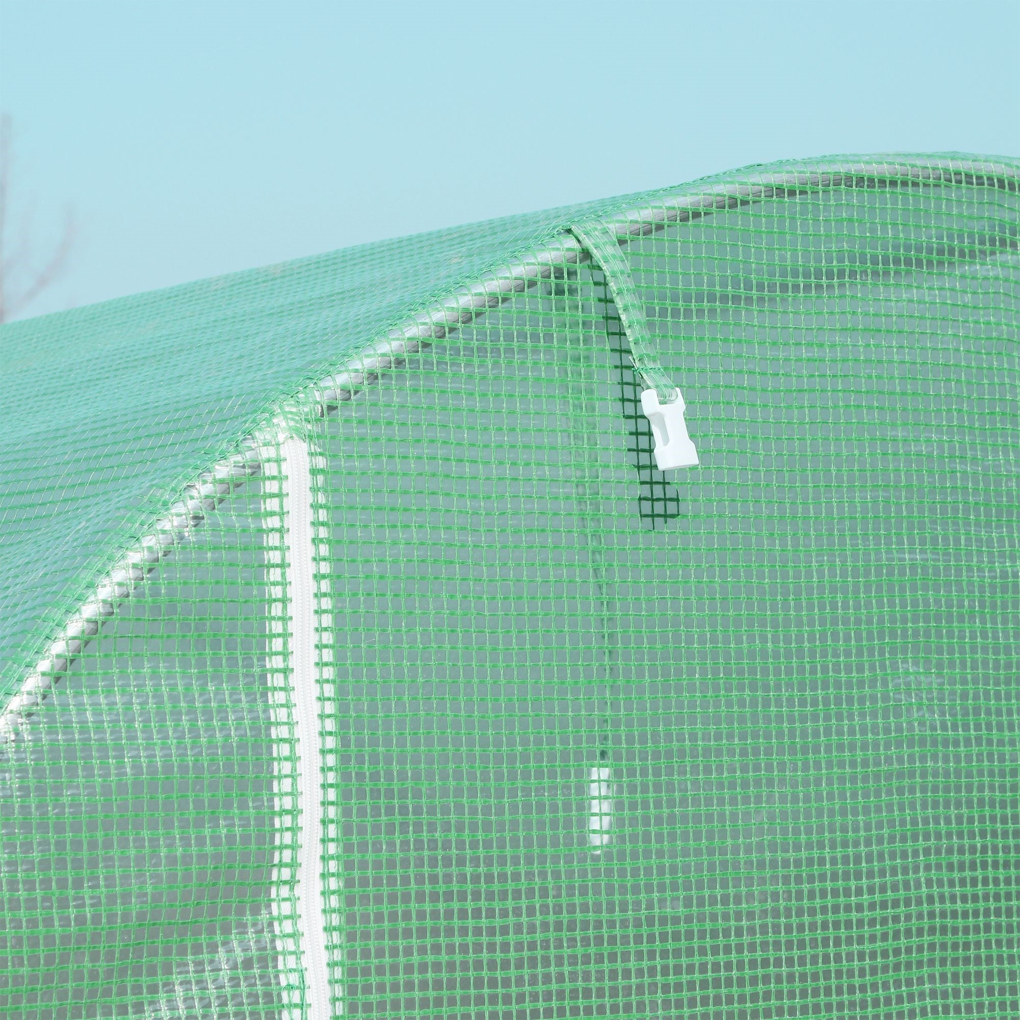 EASYCOMFORT Garden Tunnel Greenhouse 5x2x2 m with 8 Windows and Roller Door, Green