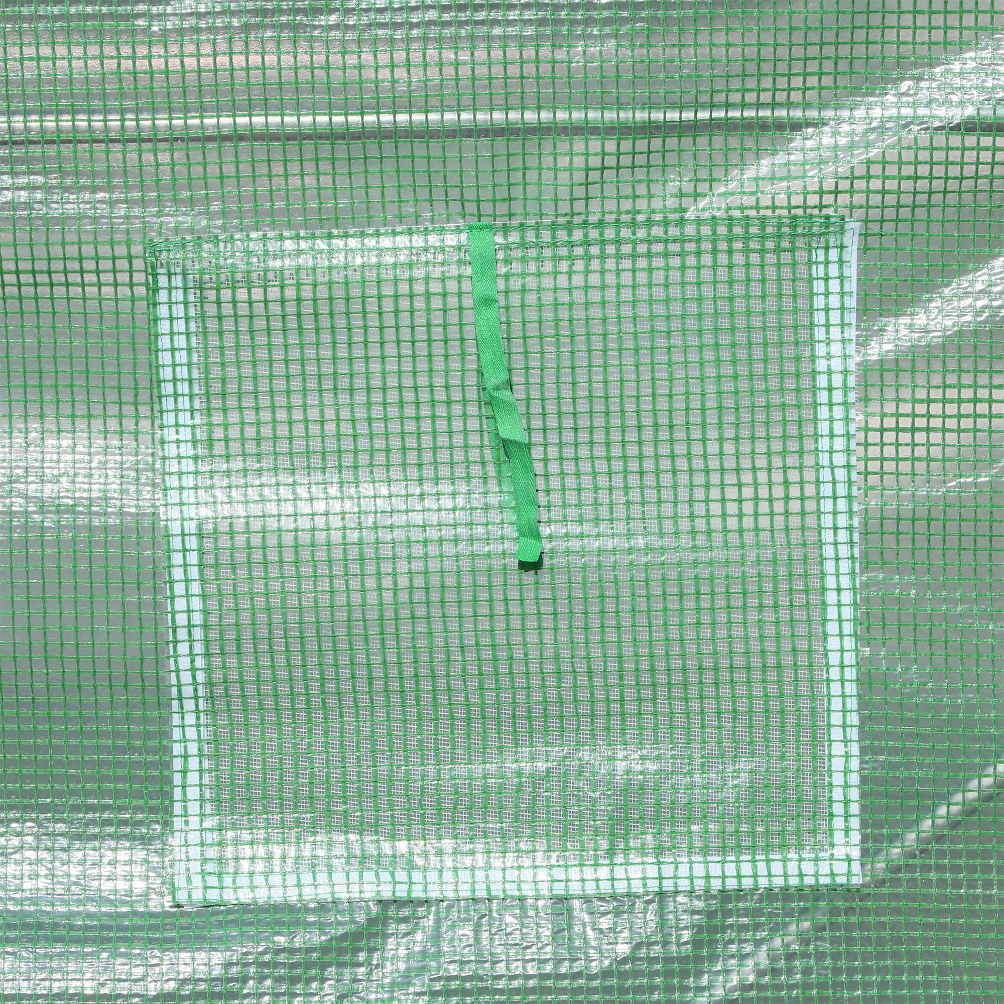EASYCOMFORT Garden Tunnel Greenhouse 5x2x2 m with 8 Windows and Roller Door, Green