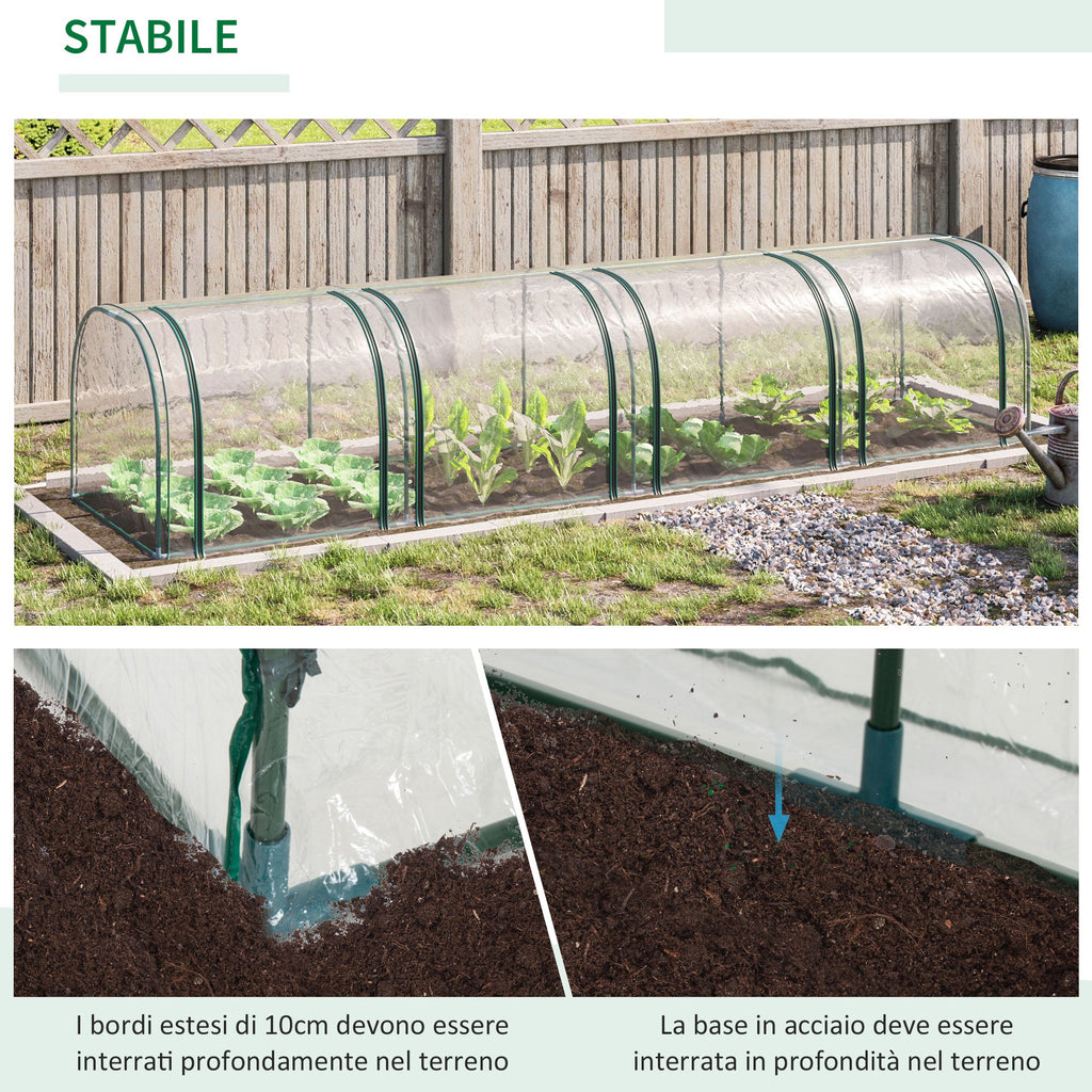 EasyComfort Tunnelkas staal en PVC, 395x100x80 cm