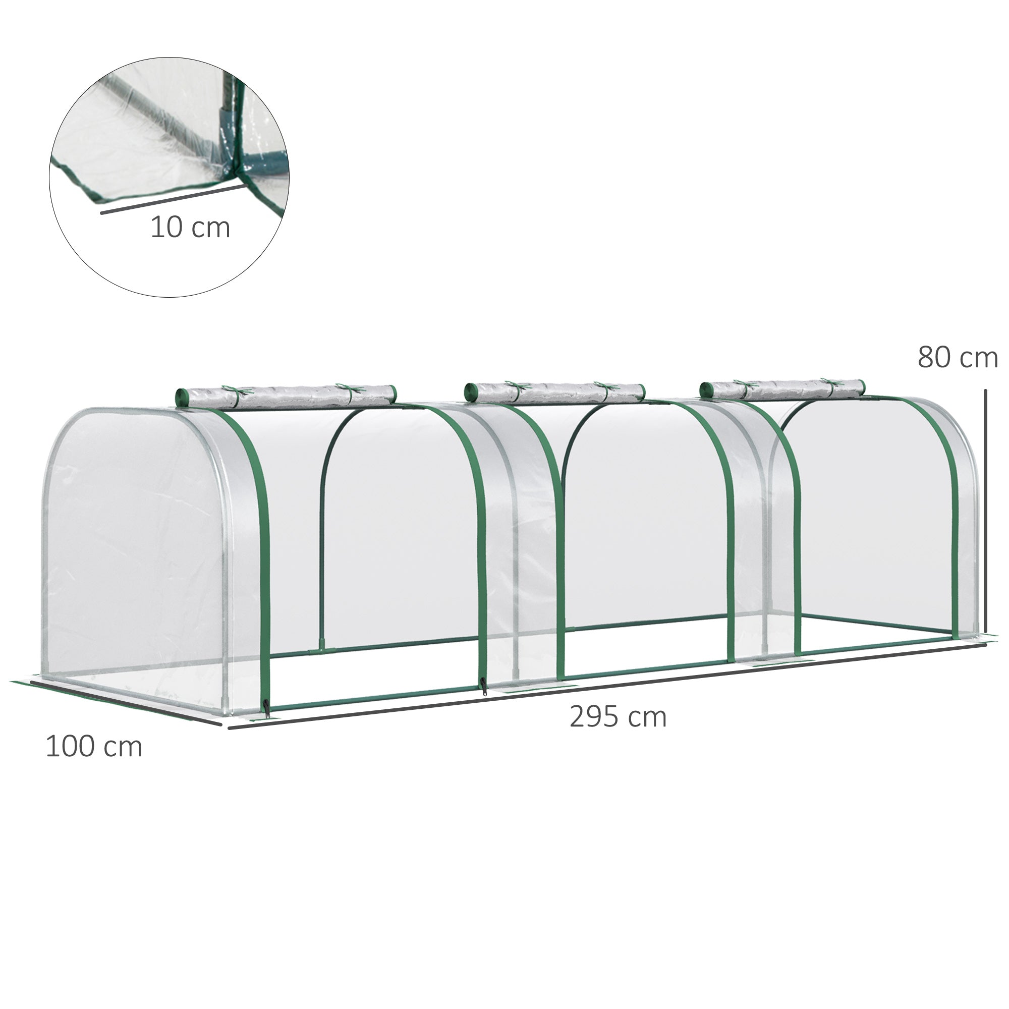 EasyComfort Tunnelkas PVC/staal 295x100x80 cm