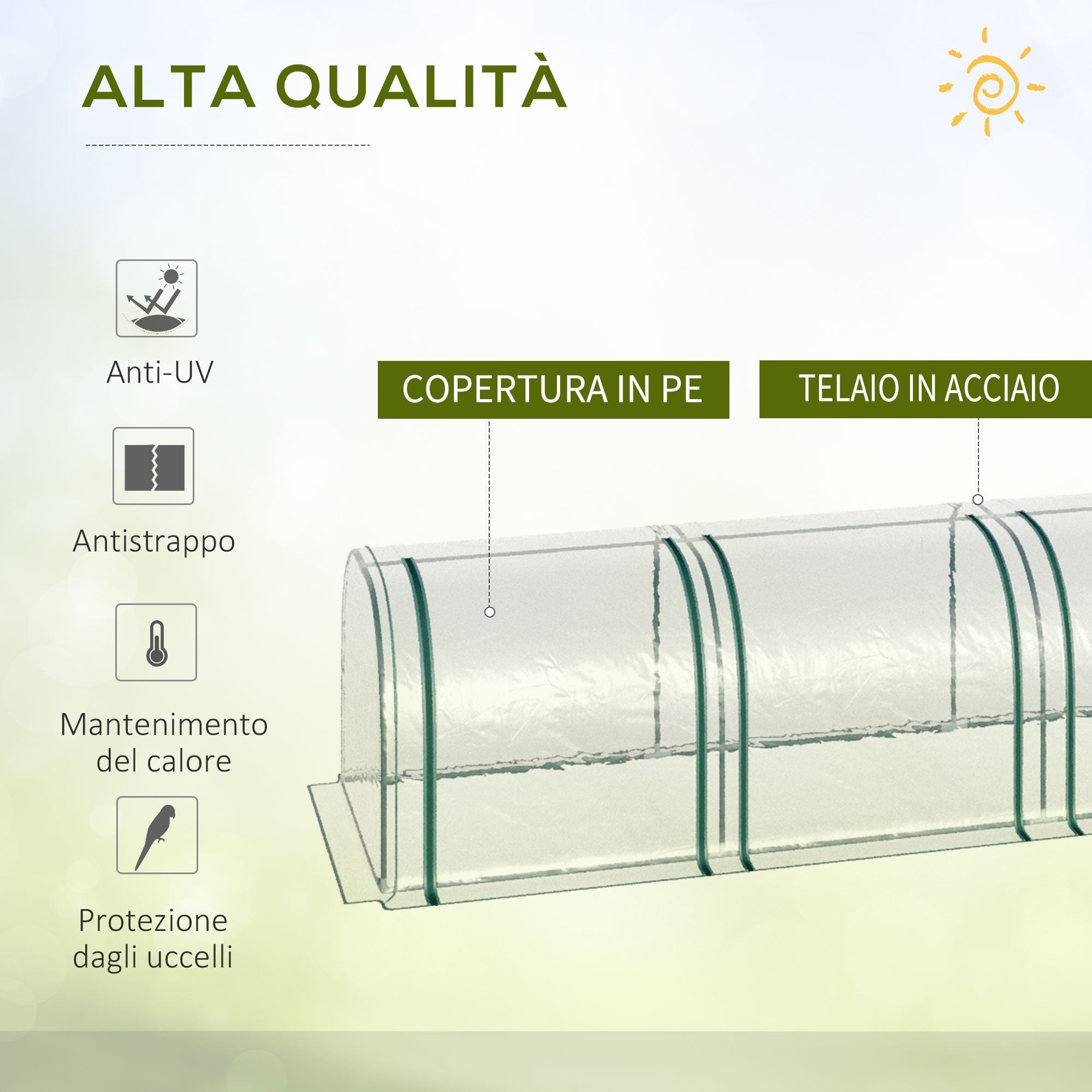 EasyComfort Tunnelkas PVC/staal 295x100x80 cm