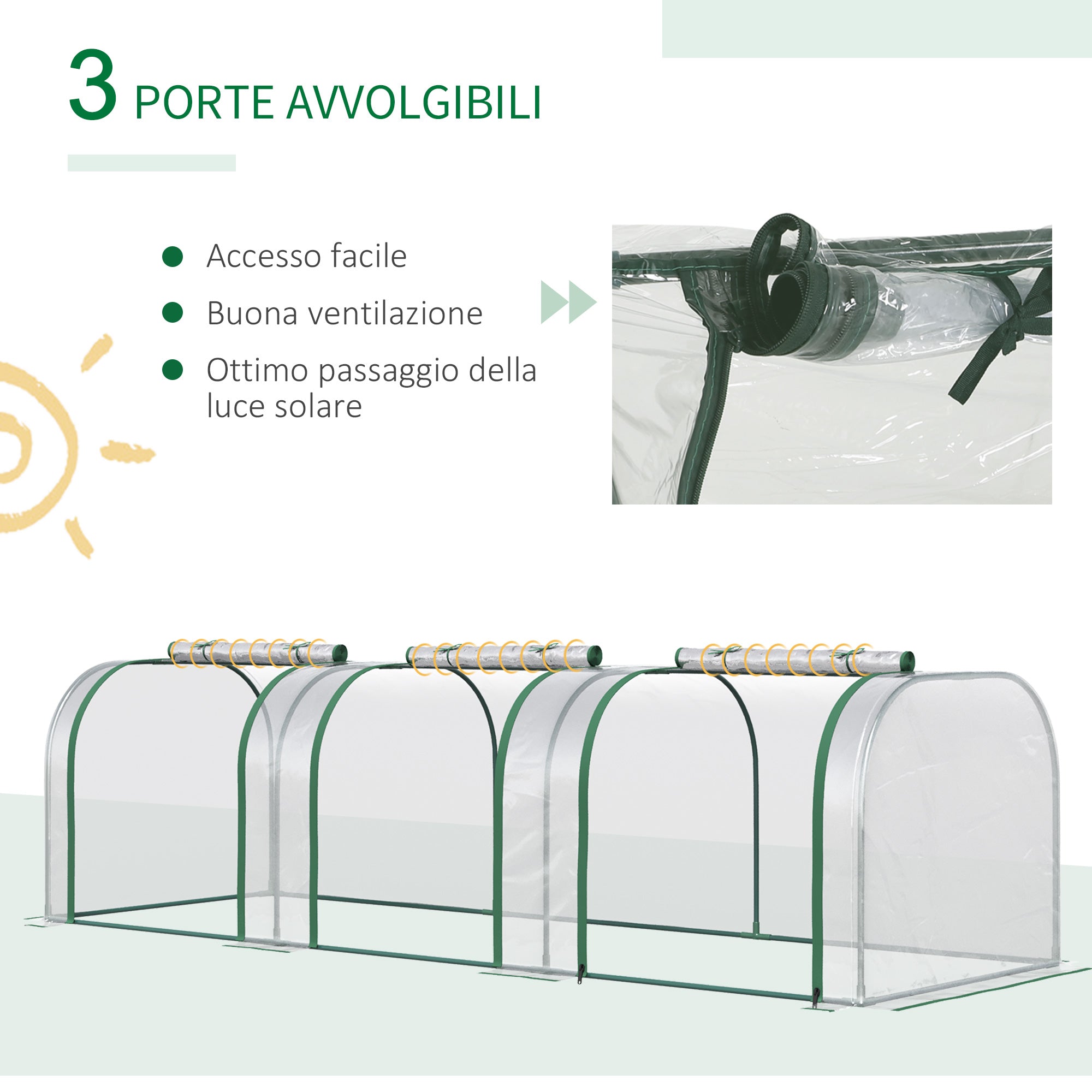 EasyComfort Tunnelkas PVC/staal 295x100x80 cm