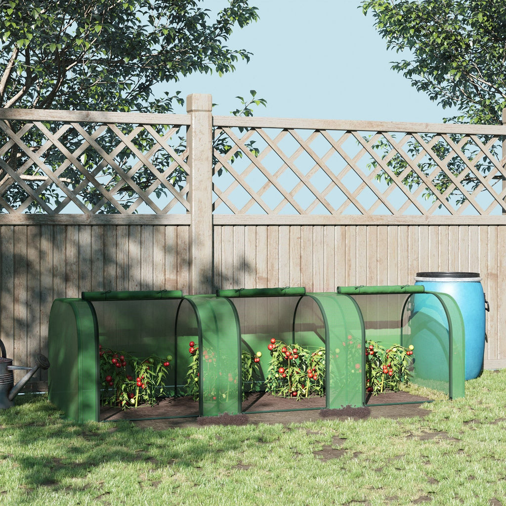 Easycomfort Serra da Giardino a Tunnel in Acciaio e Plastica PP with Porte Avvolgibili, 295x100x80 cm, Verde