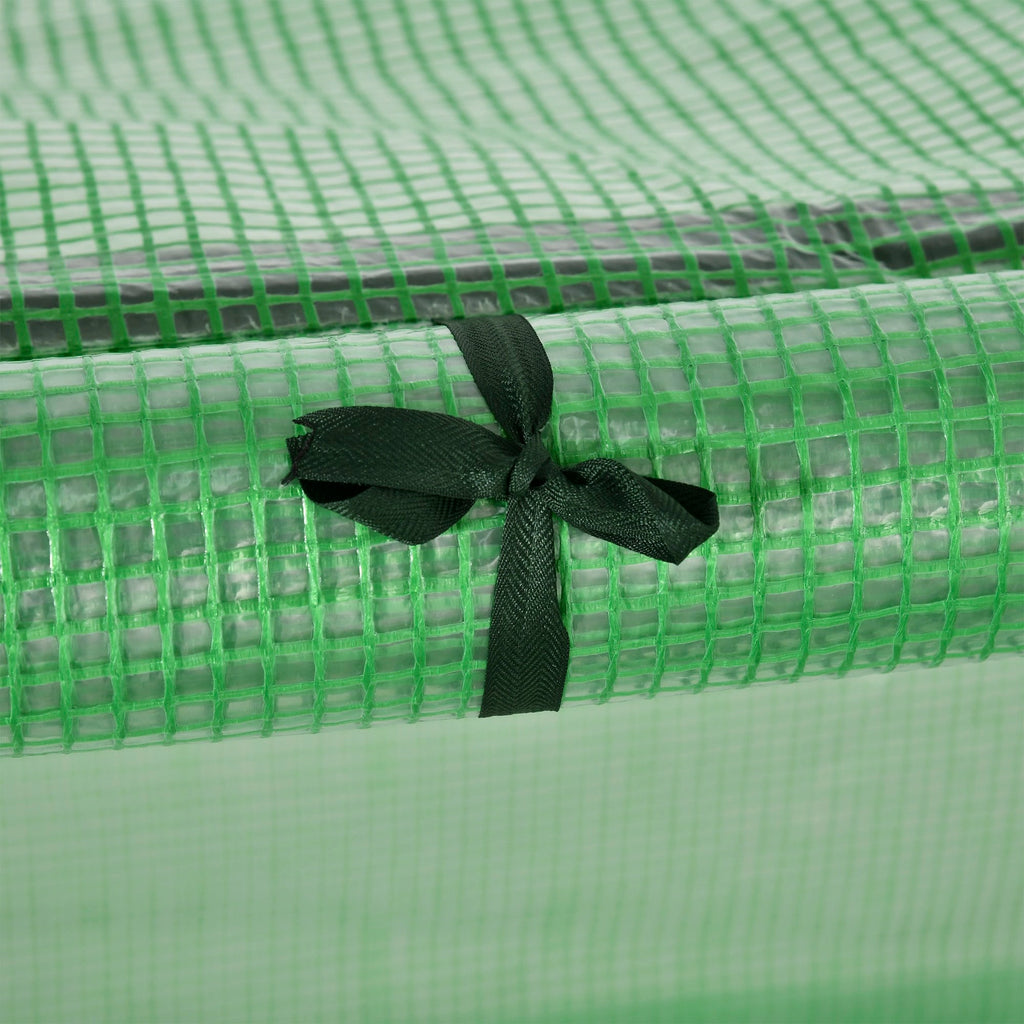 Easycomfort Serra da Giardino a Tunnel in Acciaio e Plastica PP with Porte Avvolgibili, 295x100x80 cm, Verde