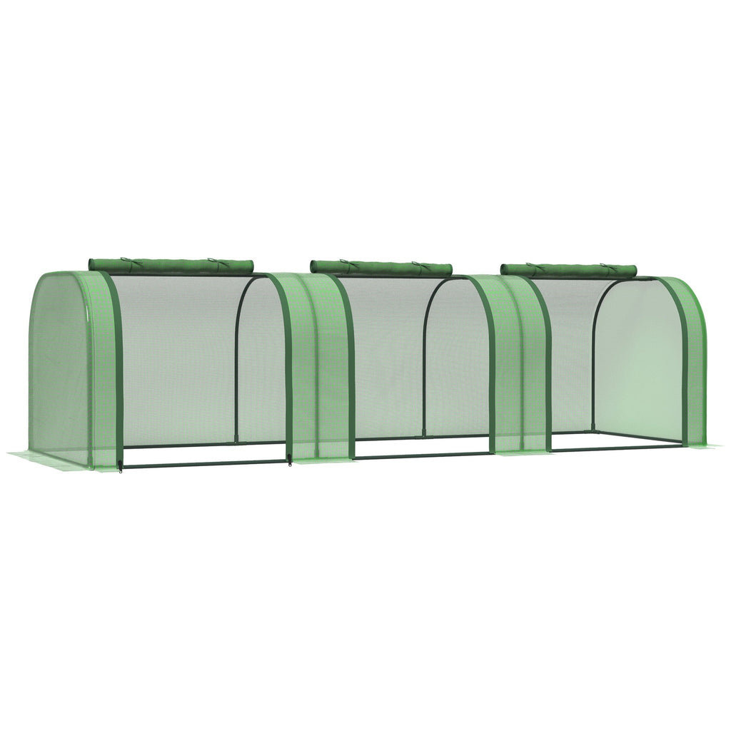 Easycomfort Serra da Giardino a Tunnel in Acciaio e Plastica PP with Porte Avvolgibili, 295x100x80 cm, Verde